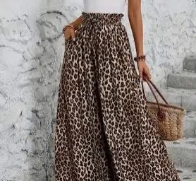 wide Leg leopard print pants