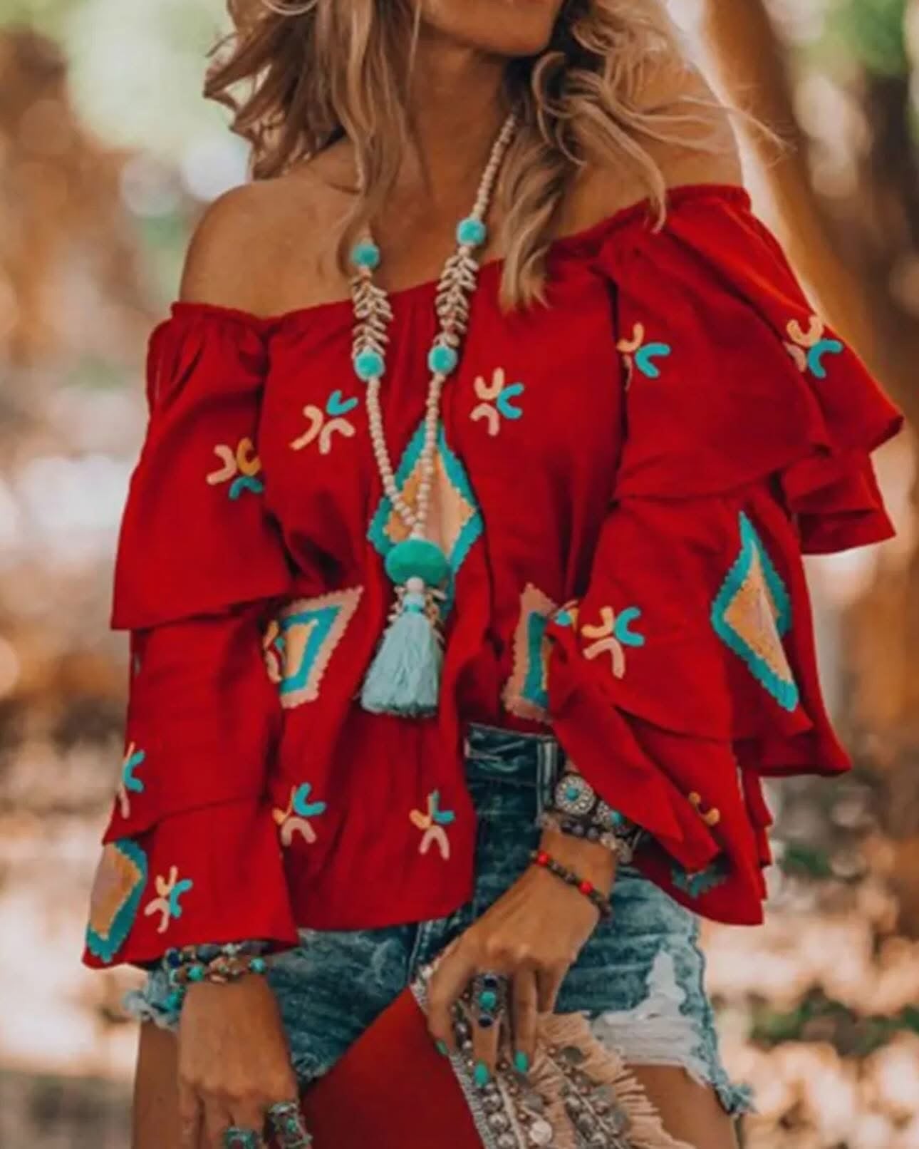 off the shoulder flowy top