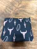 Black Bull Skull cosmetic bag