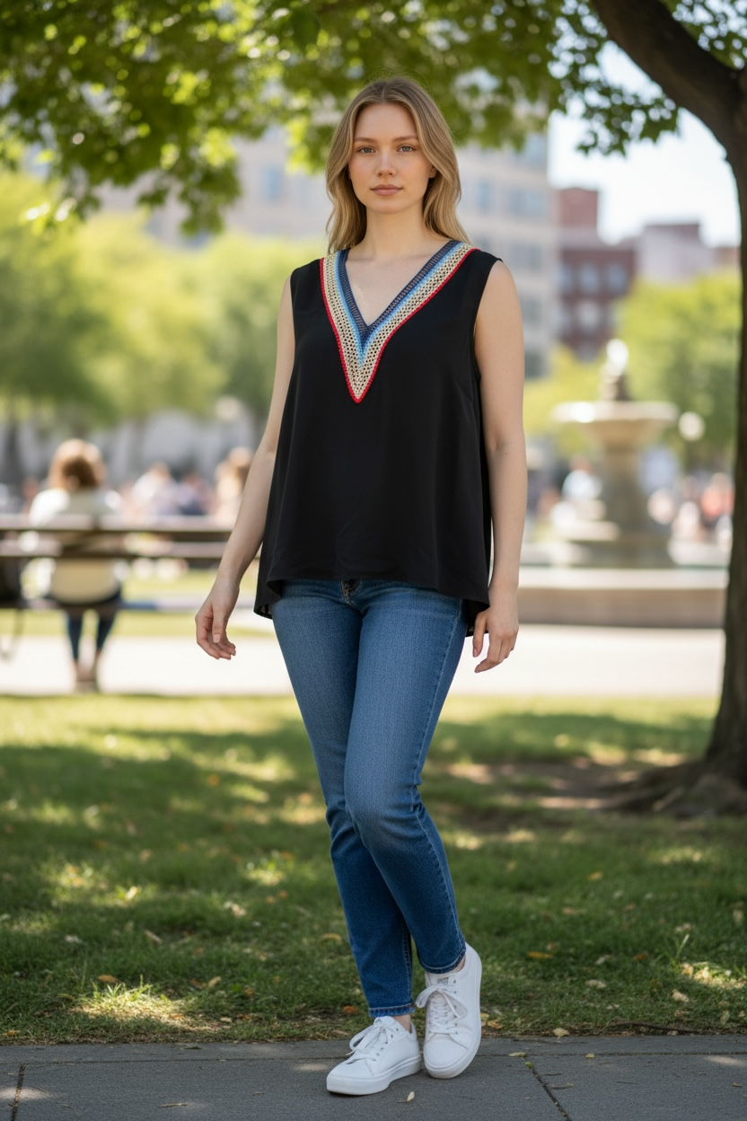 Sleeveless Flowy Tank Top