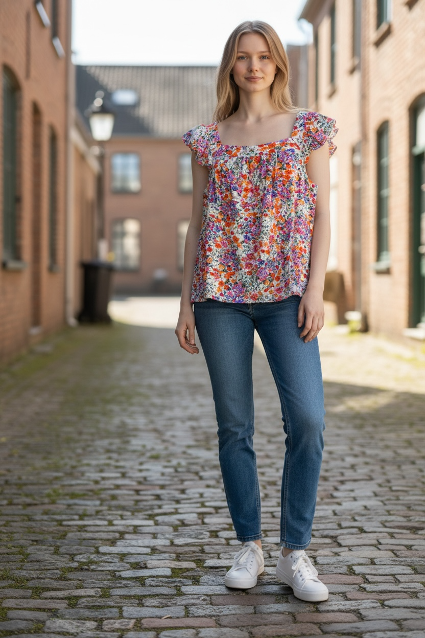 Floral Short Sleeve Top