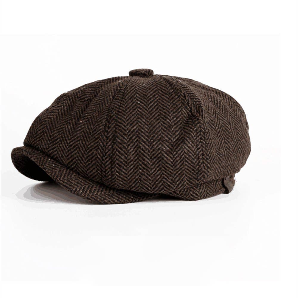 Peaky Blinders Hat Newsboy Flat Cap Herringbone Baker Boy